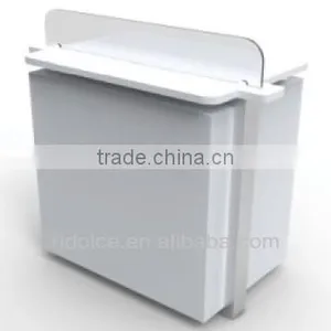 Nail Salon Reception Desk Painted Finished Acetone Proof Office Table Design Receptionist Table TKN-D65005 thumbnail-1
