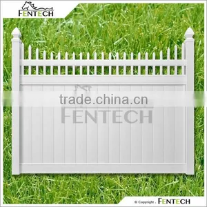 Fentech White Picket Top Vinyl Privacy PVC Fence With Cheap Fence Panels thumbnail-1