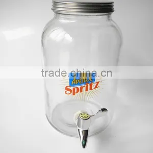 Nice Glass Orange Juice Dispenser Big Drinking 32 oz Storage Mason Jar thumbnail-4