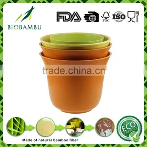Hot Colorful Cheap Bamboo Fiber Flower Pots Wholesale thumbnail-1