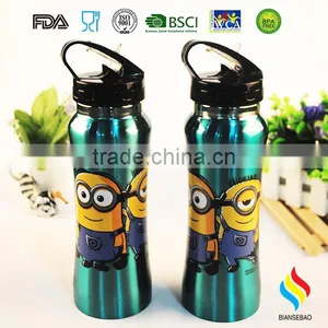 600ML Stainless Steel Sports Water Bottle With Straw thumbnail-1