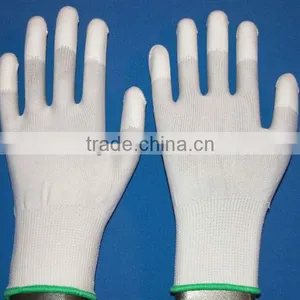 13gauge White Nylon Gloves Fingertips Coated With PU thumbnail-1