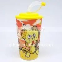 600ML High Quality Hotsale 3D Lenticular Plastic Straw Cup thumbnail-1