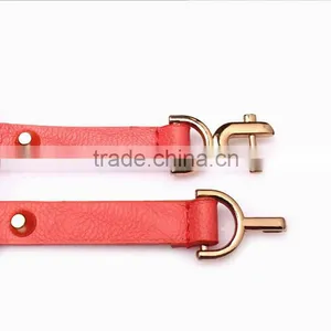 Fashion Rivets Decorated DU Buckle Sex Girl Thin Pink PU Waist Belt thumbnail-3