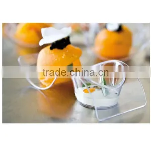 Food Grade BPA Free Plastic Curved Dishes , Party Desert Cocktail Holder Pack thumbnail-2