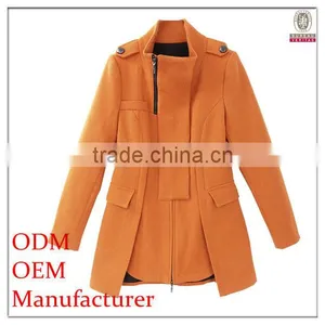 Direct Manufacturer Factory European Style Zipper Embellished Coat thumbnail-1