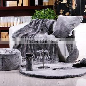 Heavy Weight Thick Warm 100% Polyester Rabbit Fur Blanket Tip Dye thumbnail-2