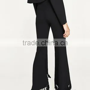 Runwaylover 4930 New Style 2017 Ladies High Waist Fringe Flare Pant thumbnail-4