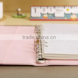 A6 Leather Loose Leaf Palnner Customizable Japanese Daily Diary Planner 6 Holes Binder Notebook With Elastic Band thumbnail-4