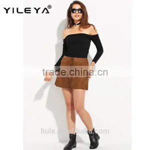 Hot Sale Young Girls Sexy Blouse Black Off Shoulder Top Ladies Fashion Shirt thumbnail-1