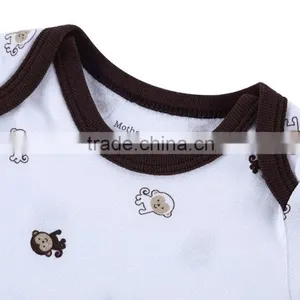 Factory Price Summer 100% Cotton Newborn Short Sleeve Bodysuit Soft Playsuit Baby Boy Romper Animal Pattern thumbnail-4