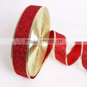 Whosale 100%polyester Cheap Assorted Color Pearl Yarn Christmas Decorative Silk Ribbon for Promotion thumbnail-1