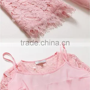 Fashion Women Organza Floral Embroidered Lace Prom Dress Ladies Sexy Printed Mini Dress thumbnail-5