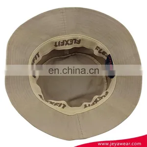 Wholesale Heavy Cotton Jacquard Elstic Sweatband Bucket Hat With Embroidery Patch thumbnail-2