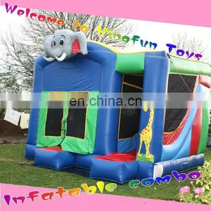 Elephant&palm Tree Bouncy House and Slide thumbnail-1