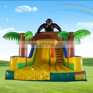 Single Lane Hot Sale Jungle Gorilla Inflatable Slide thumbnail-1