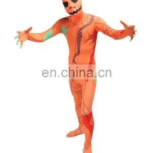 Full Body Adult Pumpkin Spandex Lycra Zentai Suit Halloween Party Costume thumbnail-1
