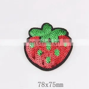 Custom Apple Grape Cherry Fruit Shape Sew On Sequins Embroidered Patch thumbnail-3