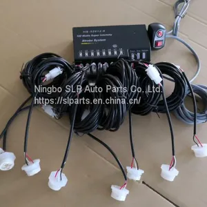 160W 8 LED Bulbs Hide White Emergency Hazard Warning Strobe Light Kit thumbnail-1