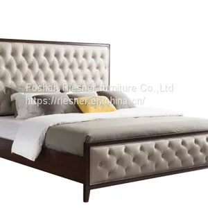 Contemporary Post Modern Solid Wood King Bed Customizable thumbnail-4