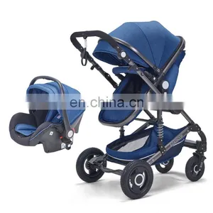 Wholesale Cheap Travel System Luxury Baby Stroller 3 in 1 With Carrycot and Carseat thumbnail-6