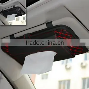 New Double-Deck Auto Car Visor CD/DVD Bag Storage Holder/Tissue Bag,Red+Black thumbnail-1