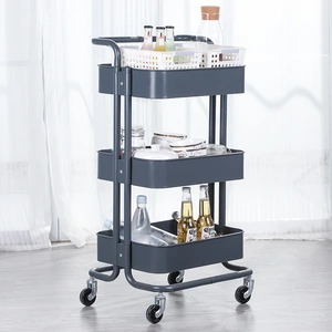 Metal Kitchen Cart Trolley Basket For Kitchen Plastic Trolley Rack thumbnail-4