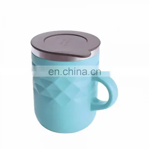 Portable Stainless Steel Warmer Coffee Mug Cup Insulated Travel Tumbler Cups Vacuum Thermal Coffee Mug Silicone Lid Custom Logo thumbnail-1