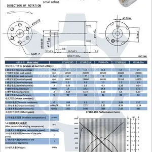 1718R 17 mm Micro Coreless Brush dc Electric Motor thumbnail-2