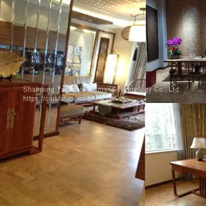 FD01 Classic Sand Wood Look Floating Cork Flooring thumbnail-1