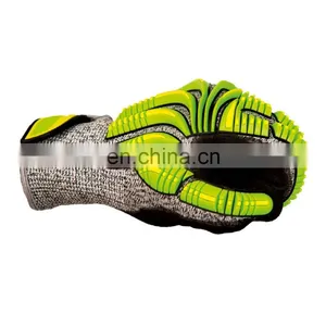 Anti-Vibration HPPE Nitrile Coated Cut 5 Impact Gloves With TPR for Oil Field thumbnail-1