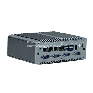 Silver Aluminum Alloy Fanless Industrial Mini PC Intel Pentium 5405U 4x Gbe Ethernet/GPIO/6*COM WIN10/11/Linux Computer thumbnail-1