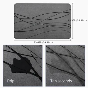 60x39cm Custom Engraving Diatomite Stone Bath Mat Manufacturer thumbnail-2