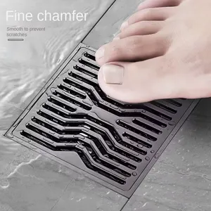 Modern 4-Inch Large Displacement Anti-Backwater Anti-Blocking Brushed Copper Floor Drain Anti-Blockage Bathroom Shower Kitchen thumbnail-3