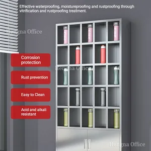 Durable Stainless Steel Water Bottle Cabinet - 50 Compartment Lockable Storage for Commercial Spaces thumbnail-5