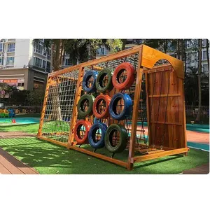 Outdoor Climbing Frame, Large-scale Combined Slide for Kindergartens, Wooden Drill-through Swing and Suspension Bridge for Sensory Integration Training thumbnail-5
