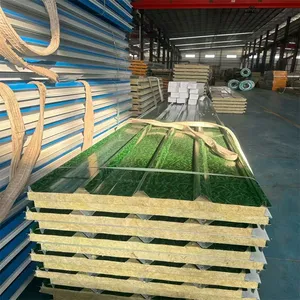 Fireproof Rock Wool Sandwich Panel for Prefab House Wall & Roof thumbnail-4
