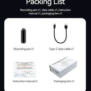 Mini Voice Recorder With Type-C WAV/MP3 Support 50H Recording Time Lanyard Hole Design for Meetings & Interviews thumbnail-5