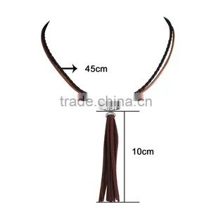 2016 America Sex Picture Exotic Jewelry Leather Tassels Pendant Necklace thumbnail-3