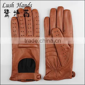 New 2016 Fashion Men Brown Wholesale Leather Belt Driver Leather Gloves With Pores thumbnail-1