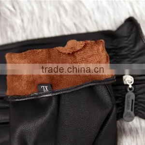 Zipper Leather Gloves, Fall and Winter Warm Fashiongloves, Full Finger Gloves thumbnail-3