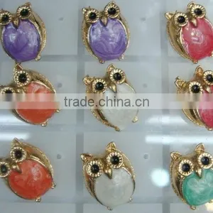 Enamel Metal Owl Sharp Stud Earring Pins, Fashion Alloy Stud Earring Pin thumbnail-1