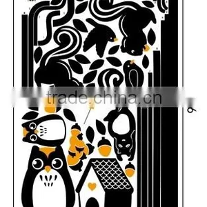 ALFOREVER AY9126 Black Owl Tree Sticker,owl Decals for Home Decoration thumbnail-2
