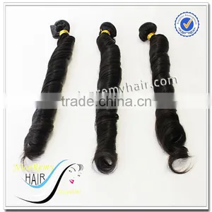 Wholesale Top Quality Virgin Remy Brazilian Human Hair Weft Spring Curl Loose Wave Hair Weaving thumbnail-1