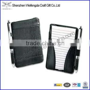 Handmade Nice Design Fashion Black Portable Leather Custom Mini Notepad Holder thumbnail-1