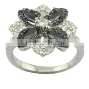 Flower 925 Silver Two-tone Plating Jewelry Ring thumbnail-3
