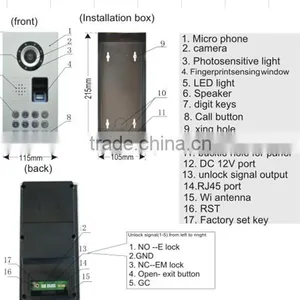 2015 Newest Waterproof WIFI Wireless Doorbell Fingerprint Smart Phone Video Door Phone thumbnail-2