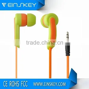 High Quality Popular Flat Cable Earphone With Mic for Mobile, Mp3/mp4 thumbnail-1