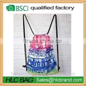 Fashion Heat Transfer Print Rainbow Drawstring Bag Reusable Rucksack thumbnail-3