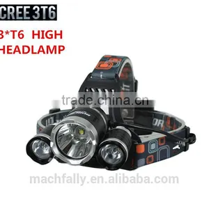 2015 Lastest Rechargeable 3LED Head Torch With 4 Modes Outdoor Lighting 3T6 LED Headlamp thumbnail-1